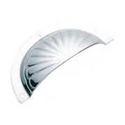 3140 Drawer Pull Sheet Brass Fluted Satin Chrome L97xH40mm