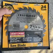 Craftsman 7-1/4 Inch 24 Fast Rip Cross Cut Tooth Saw Blade Carbide C300 93227