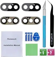 Perzework 2 Set Original Back Rear Camera Lens Glass Replacement for iPhone Xs Max and iPhone Xs with pre-Installed Adhesive and Reparing Toolkit