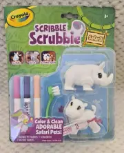 Crayola Scribble Scrubbie Safari Animals 2 Count Rhino & Hippo NIB Sealed