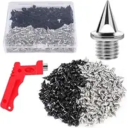 [JULMELON] 120 PCS 1/4inch Stainless Steel Track and Cross Country Spikes Golf Shoe Spikes with Spike Wrench, Replacement Spikes for Sprint Sports Short Running Track Shoes