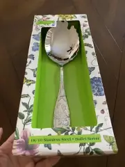 NIB Portmeirion Botanic Garden 10.5” All Stainless Steel Buffet Server Spoon