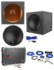 MTX 3512-04 12" 500w Subwoofer+Sealed Sub Box Enclosure+Amplifier+Amp Wire Kit
