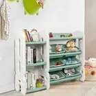 Kids Toy Box Bookshelf Storage Organiser Children Bookcase Shelf w/6 Bins