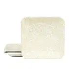 Melamine Square Starters Quarter Plates Golden Printed (8 Inch Set of 4)