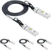 10Gtek SFP+ DAC Twinax Cable, 10G SFP+ to SFP+ Direct Attach Copper Patch Passive Cable for Cisco SFP-H10GB-CU1.5M, Meraki MA-CBL-TA-1.5M, Ubiquiti UniF, D-Link, Netgear, 1.5-Meter(5ft), 4-Pack