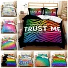 Holiday Bed Set Rainbow Doona Quilt Duvet Cover Single Double Sizes