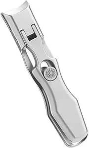 Ipetboom Stainless Steel Nail Clippers Angled Fingernail Proof Manicure Kit Trimmer Cuticle Catcher Toenail Clippers Opening Slanted Nail Clippers Nails Kit Dog Electric Bell Silver