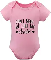 [WOOYONGING] Don't Make Me Call My Auntie Newborn Onesie for Baby Girls Short Sleeve Baby Boy Rompers Newborn White Baby Girl C