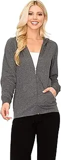 [EttelLut] Lightweight Comfy Cotton Casual Active Full Zip-up/Pullover Plain Hoodie Jacket