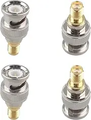 [Futheda] 4PCS SMA Female to BNC Male RF Coax Adapter SMA to BNC Connector Coaxial Jack Antenna Connector Straight Coupler Compatible with SDR Ham Radio Baofeng UV 5R uv82 V-5r5 Two Way Handheld Radio