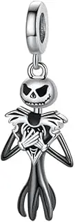 [The Charmery] Nightmare Christmas Jack Charm 925 Sterling Silver Pendant Charm Compatible with Pandora Charms,and Many Other UK Charm Bracelets, Metal