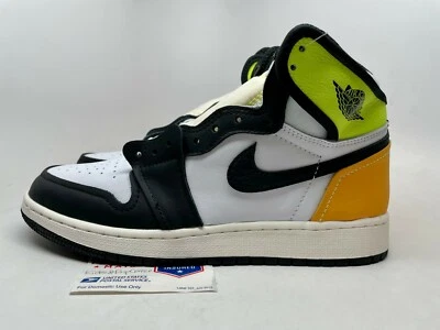 Nike Air Jordan 1 High White/Black/Yellow GS 'Volt Gold' Youth sz 5Y 5.5Y 6.5Y