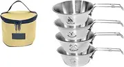 500ml Outdoor Stainless Steel Bowls Camping Bowl Set Camping Tableware BBQ Hiking Bowls With Cloth Storage Bag