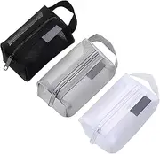 3pcs Portable Square Mesh Storage Bag,Zippered Mesh Cosmetic Bag,Small Square Coin Purse Travel Storage Carry Pouch (Style, One Size)