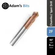 8mm diam/shank chamfer/spot drill V-bit 2 flute 90deg HRC55 carbide CNC router