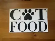 Cat Food Decal 7x4 For Pet Container Kitty Meow FREE SHIPPING