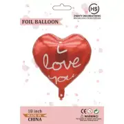 Mylar Foil Balloon-Red-18 inch Heart Shaped/I Love You/Round-NEW in Package!!