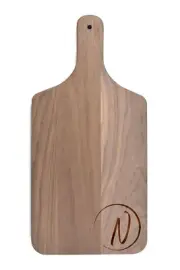 Creative Products Circle Monogram - N 8 x 17 Walnut Paddle Cutting Board