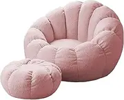 EdNey Bean Bag Chair Cover(No Filler) for Kids and Adults, Teddy Velvet Fabric Lazy Sofa Bean Bags Cover Great for Gaming Chair and Garden Chair,Pink