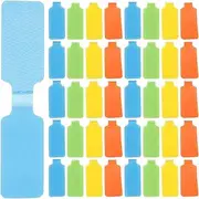 50Pcs Cable Labels Writeable Cord Tags, Reusable Nylon Hook and Loop Electrical Wire Labels, Assorted Colors for Home Office Organization, 9.1 X 2 Cm