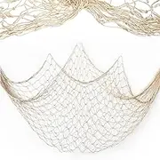 6.5 Ft Fishing Net Decor,Nature Fish Net Wall Decoration,Cotton Hawaiian Party Fish Net Decorative,Fish Net Party Accessory and Ocean Themed Wall Hangings