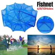 6/8/10 Holes Fishing Net Small Foldable Square Folding Shrimp Eel Lobster Trap