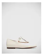 [Wittner] Devorah Leather T-Bar Flat in White