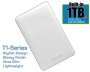 Avolusion T1 Series 1TB USB 3.0 Portable External Gaming PS5 Hard Drive White