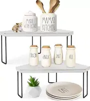 Wood Stackable Corner Shelf/Organizer/Tray Spice Display Rack Organizer