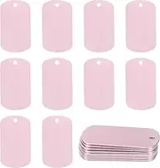 uxcell 20-Pack Blank Dog Tags, 2" x 1.18" x 0.04"(L x W x T) Engraving Metal Stamping Blanks, Aluminum Tags with 1 Hole for Engraving/DIY/Decorative Craft [Pink]