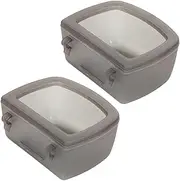 Perfk 2 Pieces Pet Crate Hanging Bowls Drink Water Bowl Easy to Mount for Wire Cages or Crates for Cat Birds Chinchillas Small Dogs, Gray