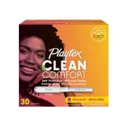 Playtex Clean Comfort Organic Cotton Tampons Regular Absorbency 30ct