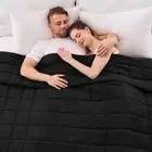 Weighted Blanket for Adults (20 lbs, 80” x 87”, Black) Cooling Heavy Blanket ...