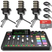 Rode RODECaster Pro 2 with 3x Rode PodMics, Stands, Cables and SD Card
