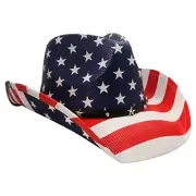 Western Outback Cowboy Hat Men's Women's Style Classic Straw Modern Flag
