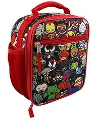 Marvel Kawaii Avengers Girls Boys Soft Insulated School Lunch Box (One Size, Red/Multi)