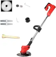 Wireless Household Electric Retractable Lawn Mower,Rechargeable Lithium Battery Gas Mower,Garden Pruning Tool Grass Trimmer Cutter,Red