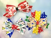 Set of 3 Children's Storybook Characters Hair Bows, Clifford, One Fish Two Fish