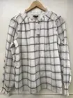Ann Taylor White/Black Plaid Long Sleeve Sheer Lined Top Size XS NWT