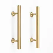[RZDEAL] 3-3/4 Inch Kitchen Cabinet Handles Solid Brass Cabinet Pulls Round Bar Handles Brushed Gold Dresser Drawer Pulls Hardware 4 Pack