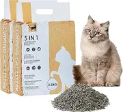 Suhaco 5 in 1 Mixed Clumping Cat Litter, Dust Free Natural Flushable Cats Litter, Odor Free Activiated Carbon Ultra Absorbent and Fast Drying Kitty Litter for Cat Litter Tray- 3.6kg/Pack (2 Pack)