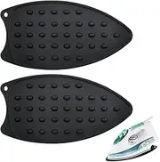 2 Pcs Silicone Iron Rest Pads Multipurpose Iron Hot Resistant Mat Protective Pads for Ironing Board, Flat Irons, Curling Irons (Black)
