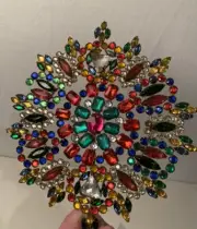 Cody Foster Jeweled Tree Topper CD-1270 Rhinestone Star Multicolored Tag