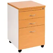 Velocity 3 Drawer Pedestal Golden Beech and White