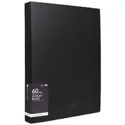 Aqua Drops A4 Display Book 60 Pocket Fixed Black