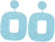 [SHERCHPRY] 1 Pair Square Bead Earrings Bohemian Style Earrings Geometric Dangle Earrings Women Earrings Geometric