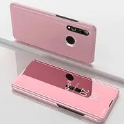LYX Electroplating Mirror Horizontal Flip Leather Case for Huawei Enjoy 9S / P Smart+ 2019, with Holder(Black) Classic Fashion (Color : Rose Gold)