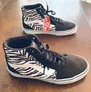 NWB - VANS Filmore HI Top SNEAKERS in Satin Tiger Brown x White / WOMEN’S Size 9