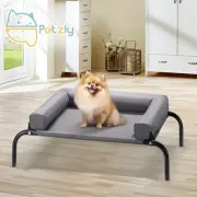 Petzly Cooling Dog Bed with Pillows for Large Dogs Washable Durable Grey Medium